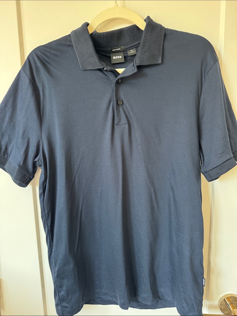 BOSS Men's Navy Blue Short-Sleeve Polo